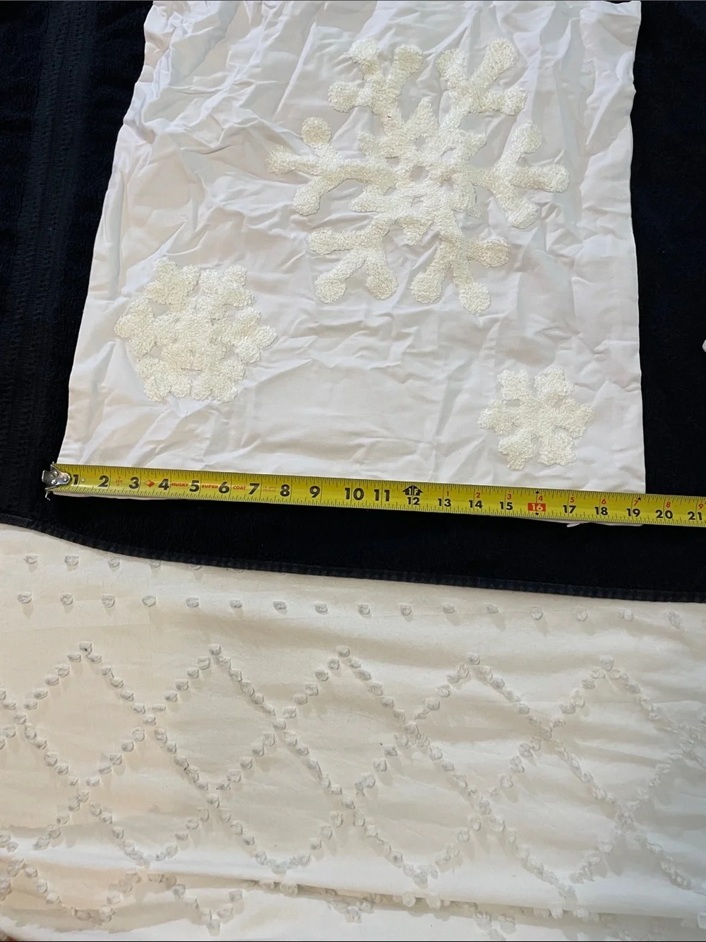 White textured, tonal, snowflake Accent Pillow Covers - nwt